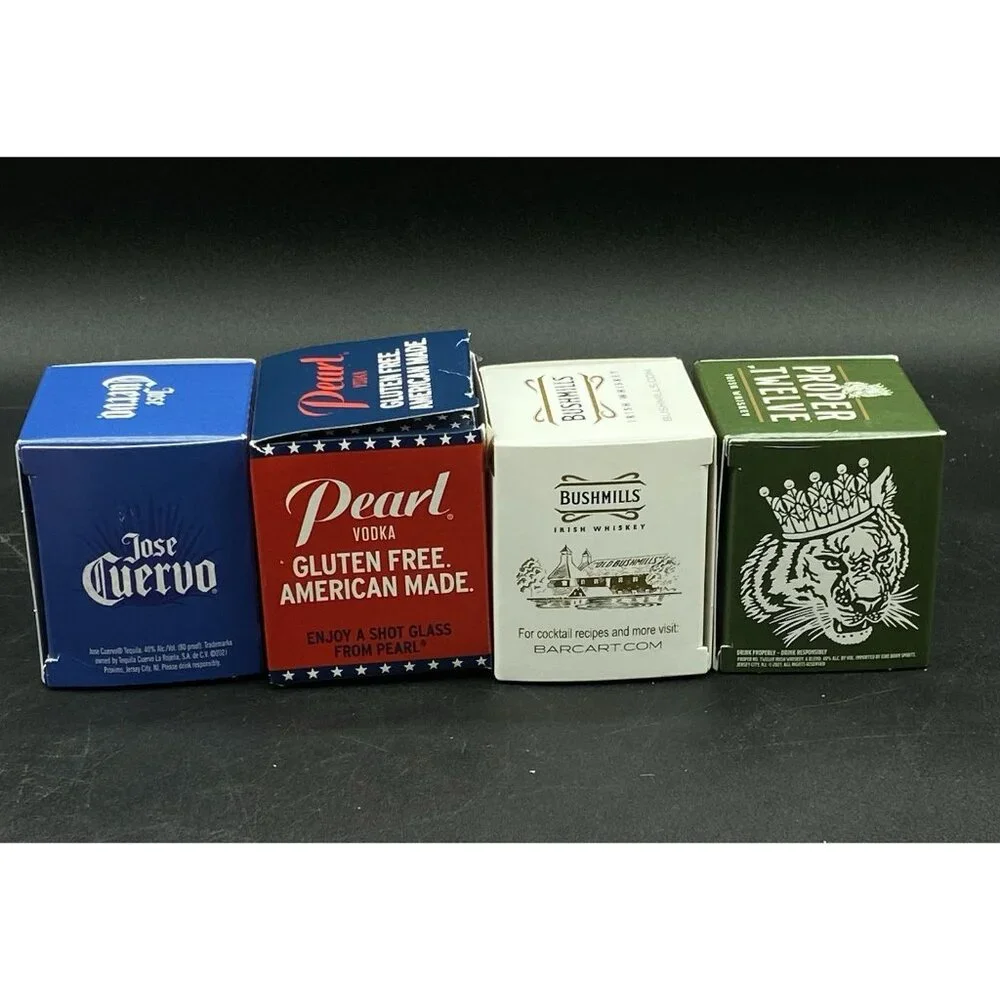 Shot Proper Twelve Jose Cuervo Pearl Vodka Bushmills Boxed Bottle Topper LOT 4